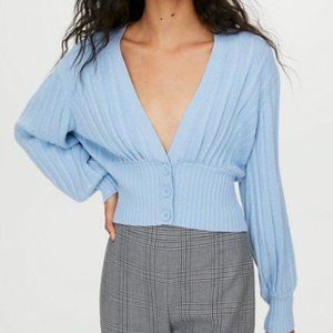 Wilfred Plunge Front Cardigan Light Blue (Limited)